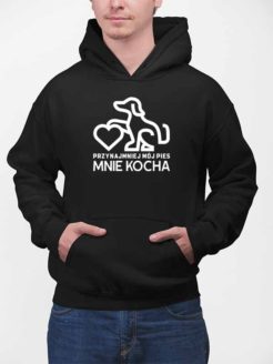 Przynajmniej mój pies mnie kocha bluza z kapturem czarna