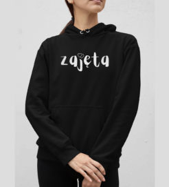 zajęta bluza z kapturem dla dziewczyny czarna