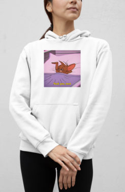 tom i jerry fuck you, next bluza z kapturem damska biała