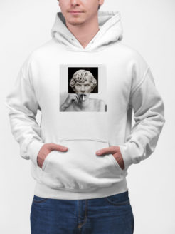artystyczna bluza z kapturem biała