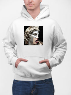 artystyczna bluza z kapturem biała