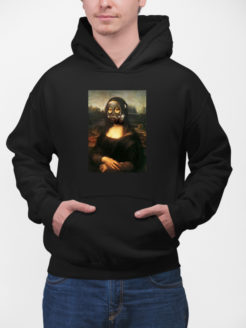 Mona lisa w masce bluza z kapturem czarna
