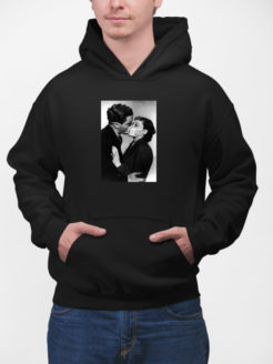 Para w maseczkach bluza z kapturem czarna