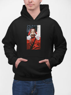 Dom z papieru bluza z kapturem czarna