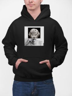 artystyczna bluza z kapturem czarna