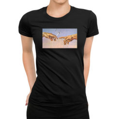 stworzenie adama z papierosem koszulka damska czarna