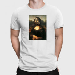 Mona lisa w masce koszulka męska biała