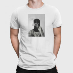 rebel woman z papierosem koszulka męska biała