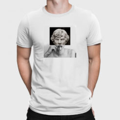 artystyczna koszulka męska biała