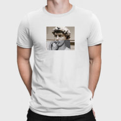 rzeźba dawida z papierosem koszulka męska biała