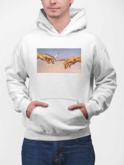 stworzenie adama z papierosem bluza z kapturem