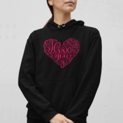 i love you bluza z kapturem damska
