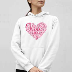 i love you bluza z kapturem damska
