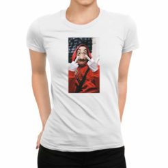 dom z papieru koszulka damska kolor biały