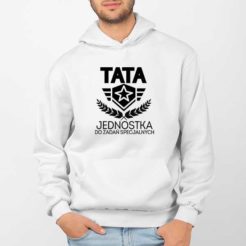 bluza z kapturem męska tata jednostka do zadań specjalnych biała