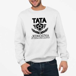 bluza męska tata jednostka do zadań specjalnych biała