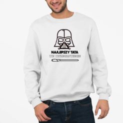 bluza biała męska najlepszy tata we wszechświecie prezent na dzień ojca