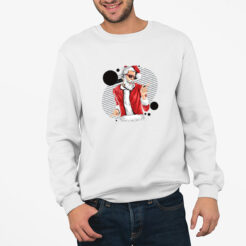 Bluza Biała Świąteczna Tańczący Mikołaj Disco
