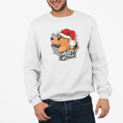 Bluza Biała Świąteczna z psem