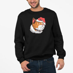 Bluza Czarna Świąteczna z kotem