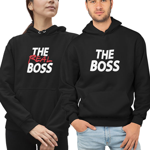 Bluzy dla par The Boss The Real Boss Prezent na walentynki