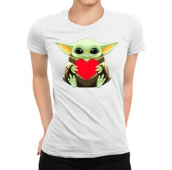Koszulka Damska Star Wars- Baby Yoda "Serce"