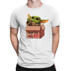 Koszulka Męska Star Wars- Baby Yoda "Adopt this Jedi"