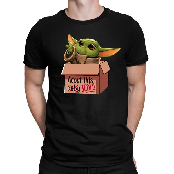 Koszulka Męska Star Wars- Baby Yoda "Adopt this Jedi"
