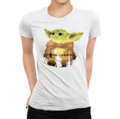 Koszulka Damska Star Wars- Baby Yoda "Mandalorian"